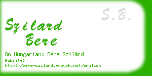 szilard bere business card