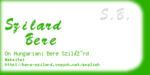 szilard bere business card